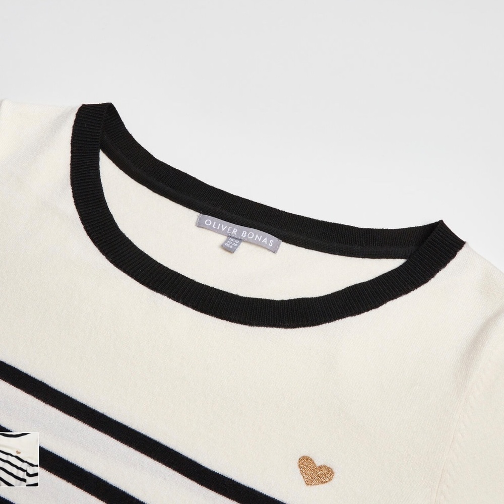Oliver Bonas Breton stripe & heart sweater - Picture 9 of 9